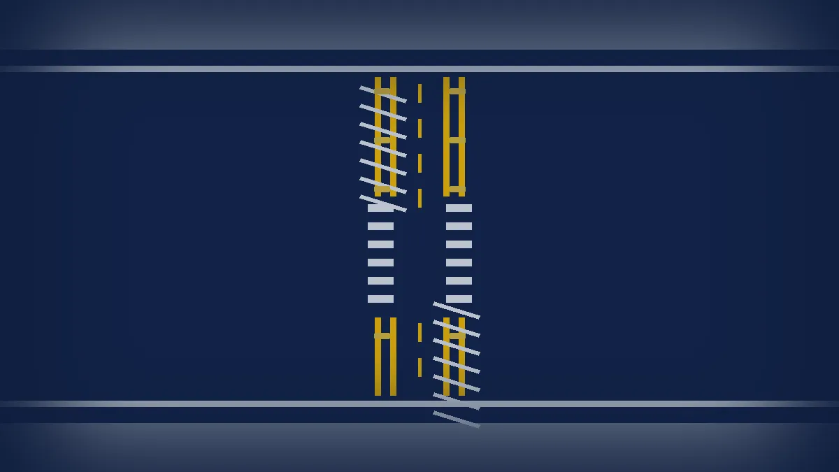 California double-double yellow painted median with a designated opening