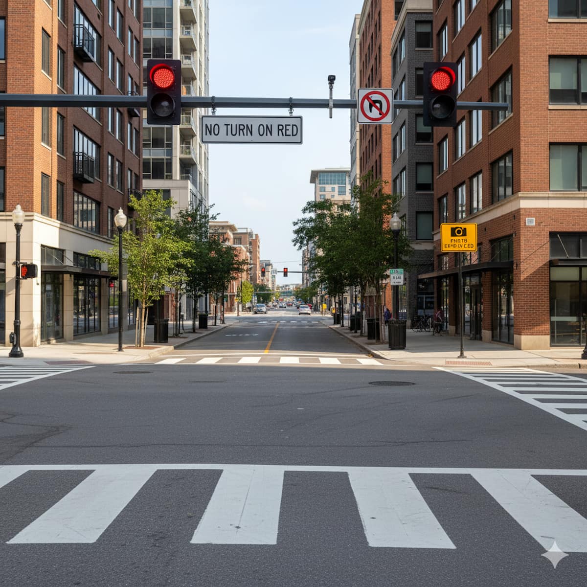 red light camera enforcing right turn on red violations