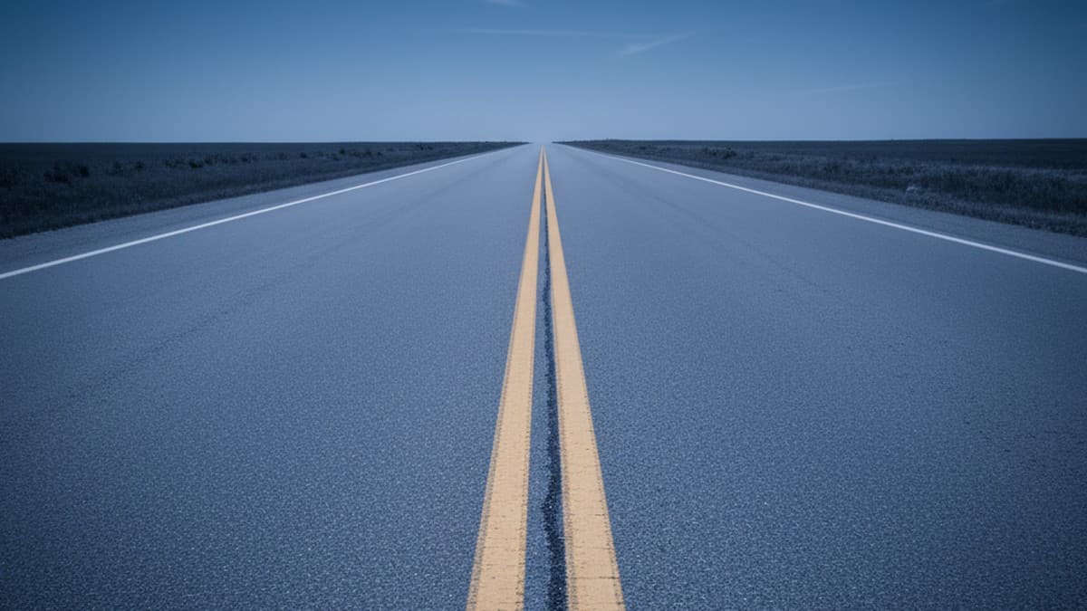 two sets of double yellow as a painted median barrier