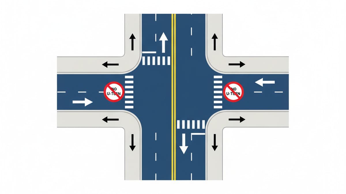 New York one-way street U-turn restrictions map
