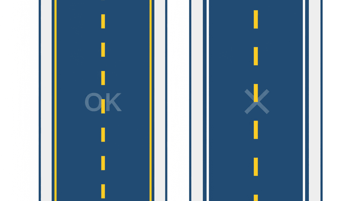 dashed vs solid centerline passing rule in Texas