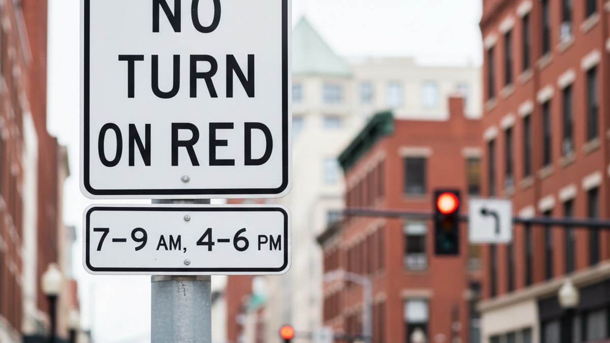 left on red with posted restriction example