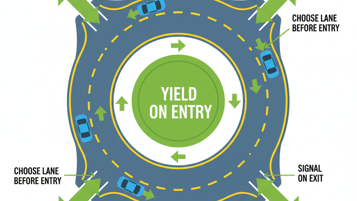 roundabout yield on entry and signal on exit diagram
