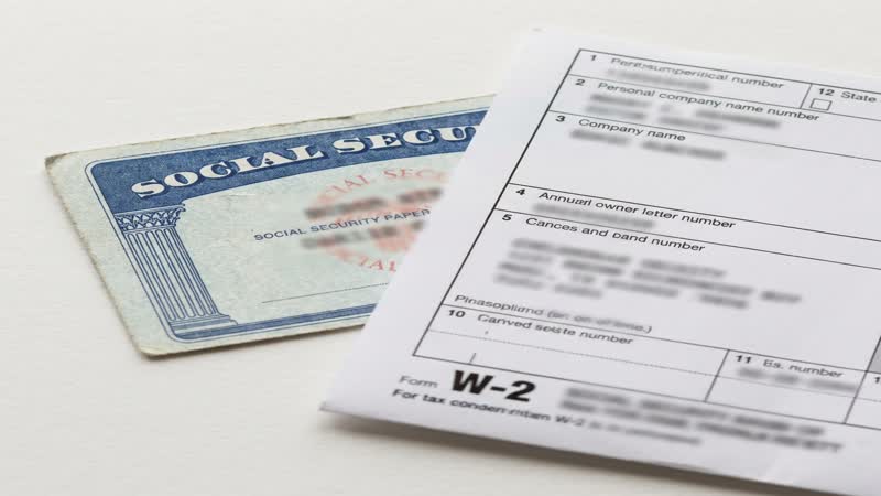 Social Security documents for REAL ID documents checklist showing SSN card, W-2 form, and SSA-1099