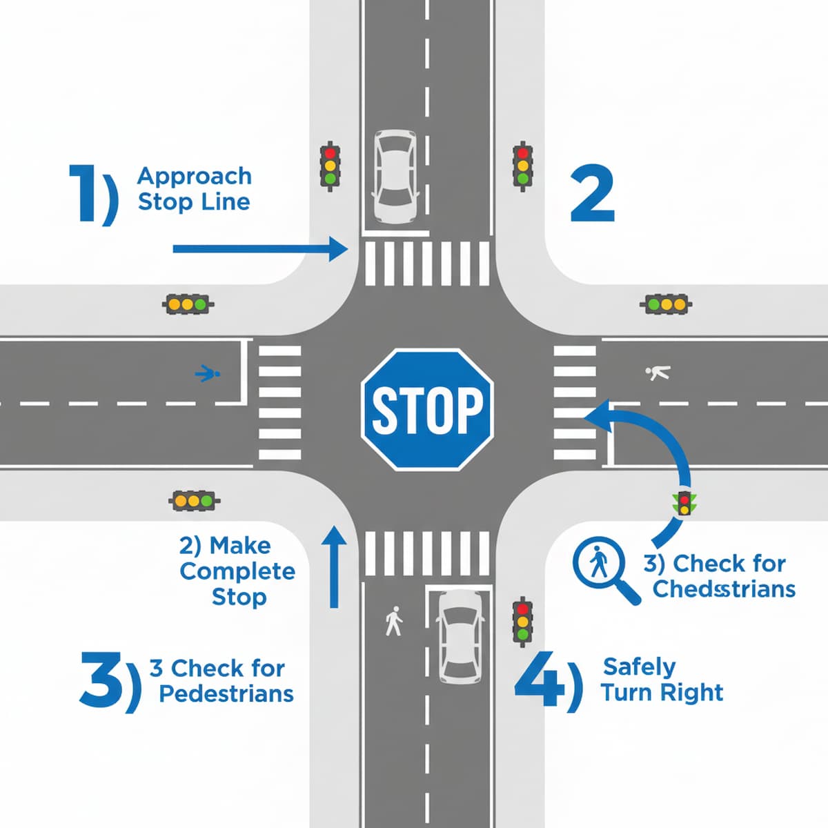New Hampshire right turn on red after complete stop yielding to pedestrians and traffic